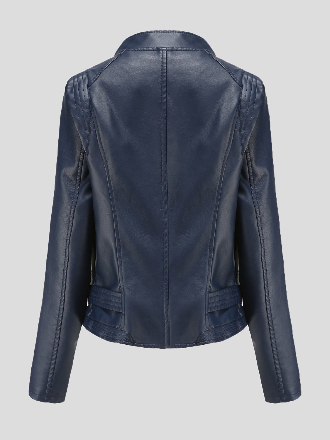 Women's Jackets Lapel Slim Long Sleeve Short PU Leather Jacket - LuckyFash™