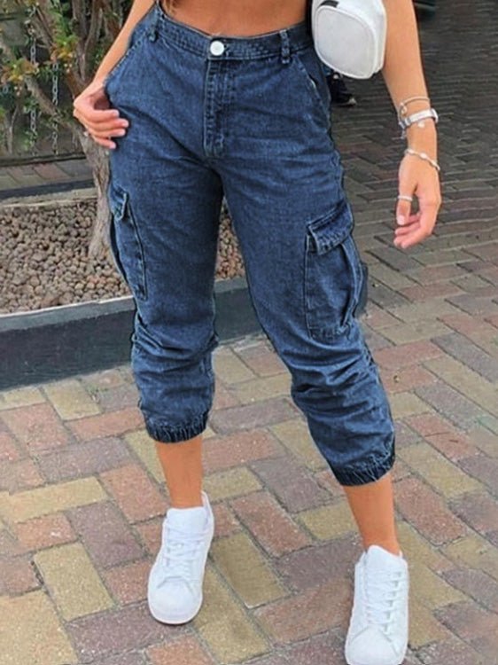 Women's Jeans Casual Side Pocket Washed Jeans - LuckyFash™