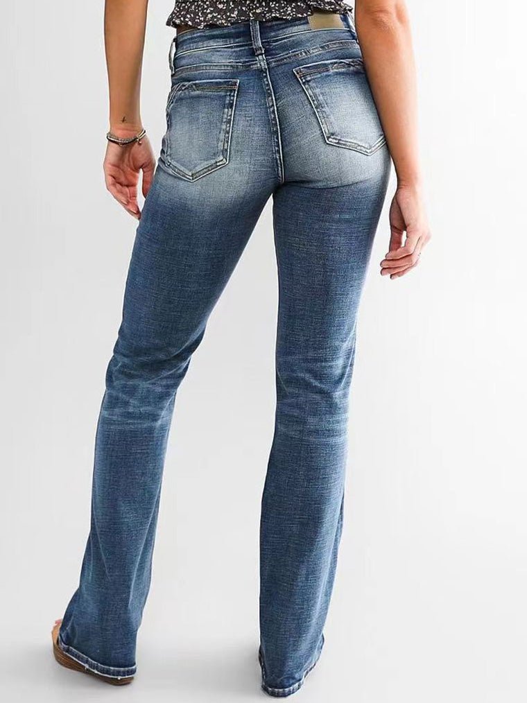 Women's Jeans Pocket Slim Fit Micro-Flare Jeans - LuckyFash™
