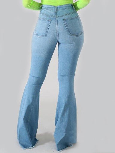 Women's Jeans Washed Shredded Slim Fit Flare Jeans - LuckyFash™