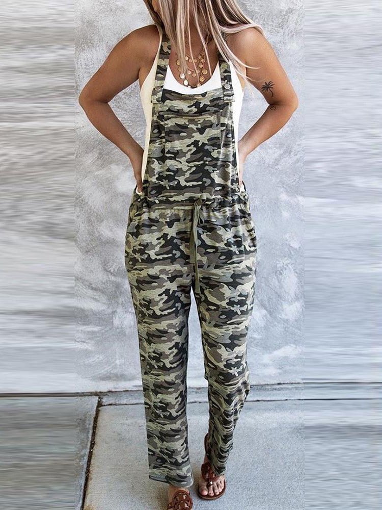 Women's Jumpsuits Camouflage Lace-Up Pocket Casual Jumpsuit - LuckyFash™