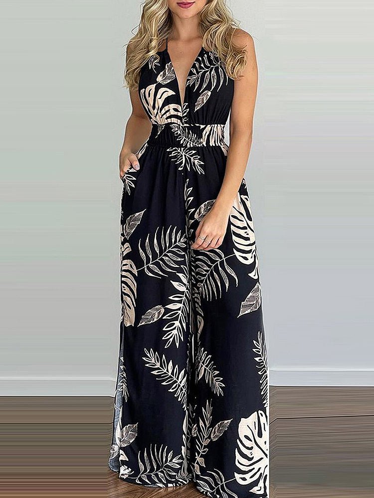 Jumpsuits Digital Printing Color Sleeveless Jumpsuit - LuckyFash™