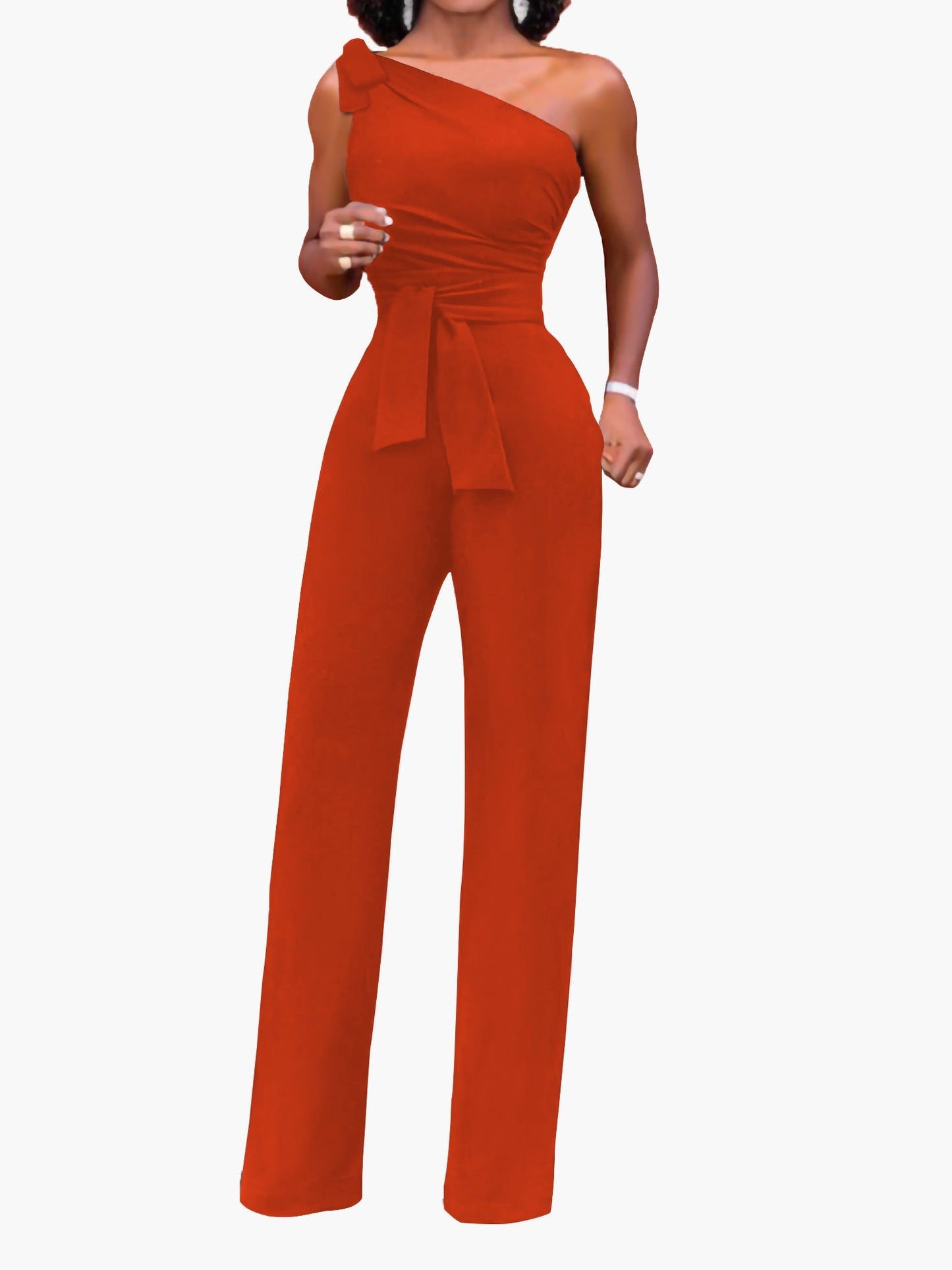 Women's Jumpsuits One Shoulder Lace Up Jumpsuits - LuckyFash™