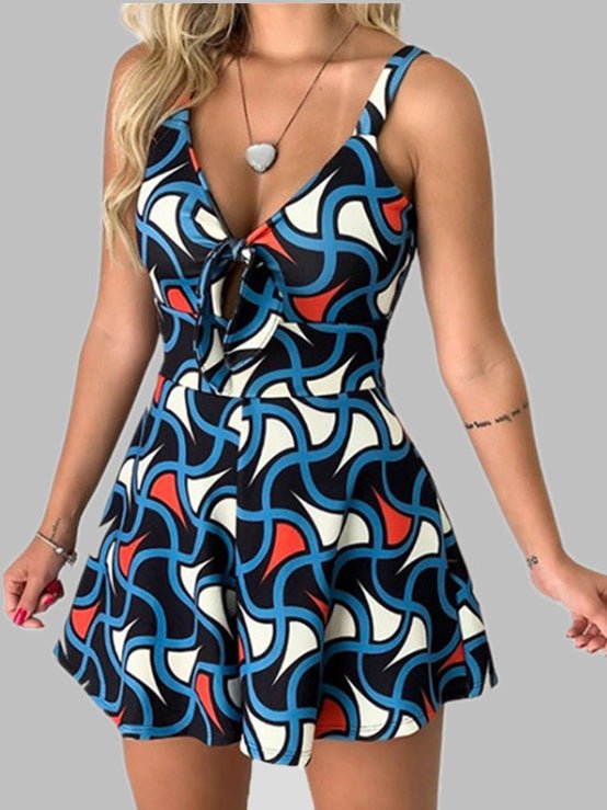 Women's Jumpsuits Printed Suspender Lace-Up Jumpsuit - LuckyFash™