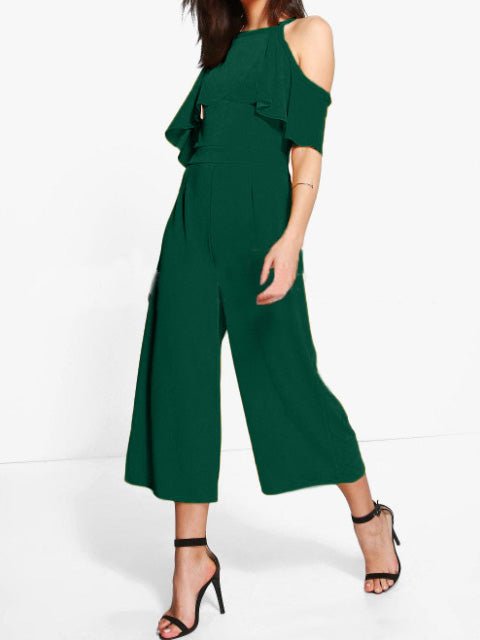 Women's Jumpsuits Ruffled Off-Shoulder Wide-Leg Jumpsuit - LuckyFash™