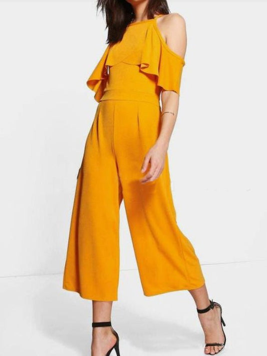 Women's Jumpsuits Ruffled Off-Shoulder Wide-Leg Jumpsuit - LuckyFash™