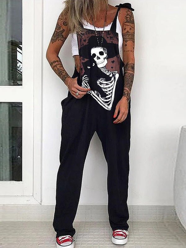 Women's Jumpsuits Skull Print Sleeveless Casual Jumpsuit - LuckyFash™
