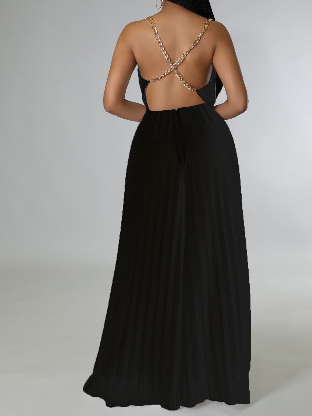 Women's Jumpsuits Sling Backless Pleated Wide-Leg Jumpsuit - LuckyFash™