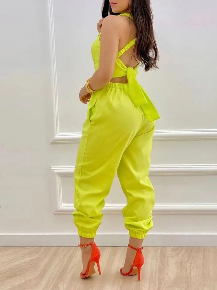 Women's Jumpsuits Sling Bare Back Pocket Sleeveless Jumpsuit - LuckyFash™