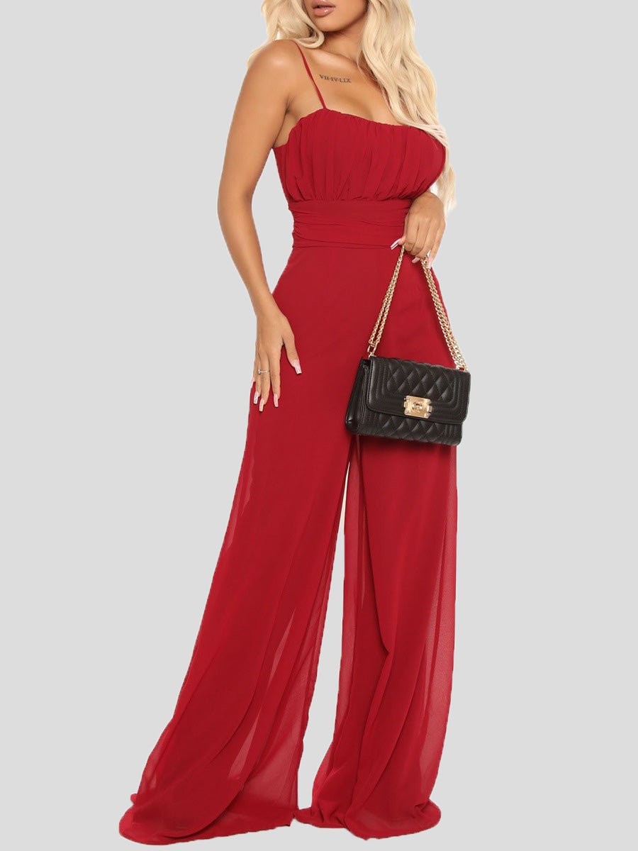 Women's Jumpsuits Sling Bare Back Wide-Leg Jumpsuit - LuckyFash™