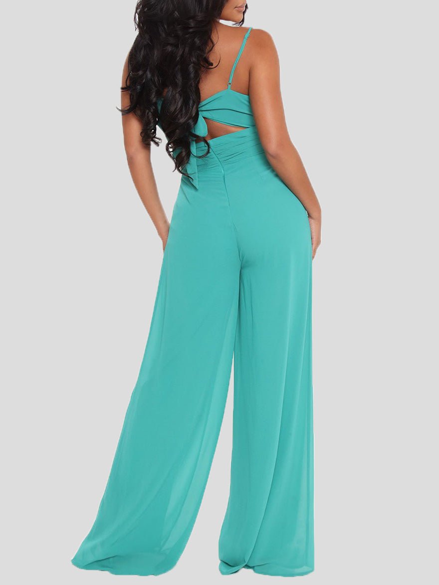 Women's Jumpsuits Sling Bare Back Wide-Leg Jumpsuit - LuckyFash™