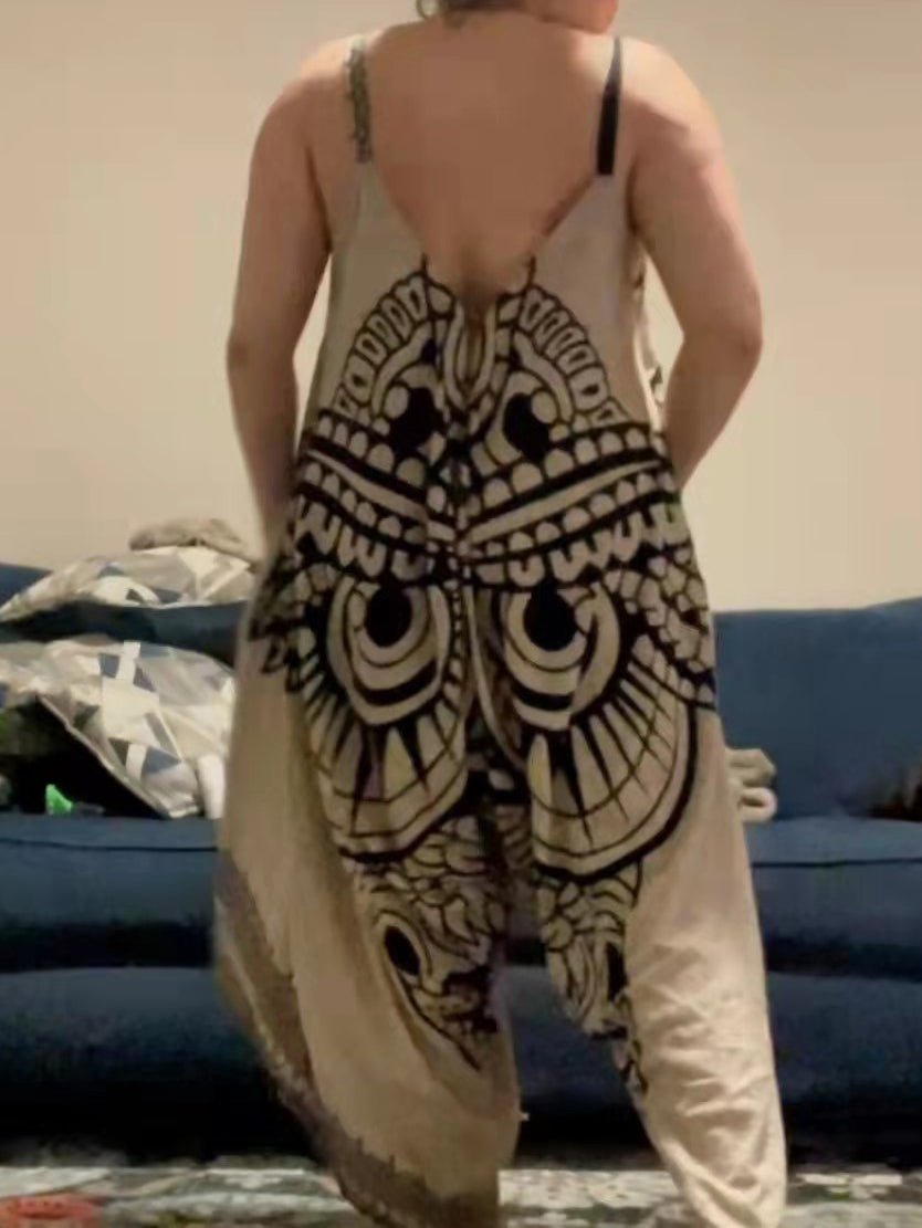 Women's Jumpsuits Sling Owlromper Sleeveless Drag Dress Jumpsuit - LuckyFash™