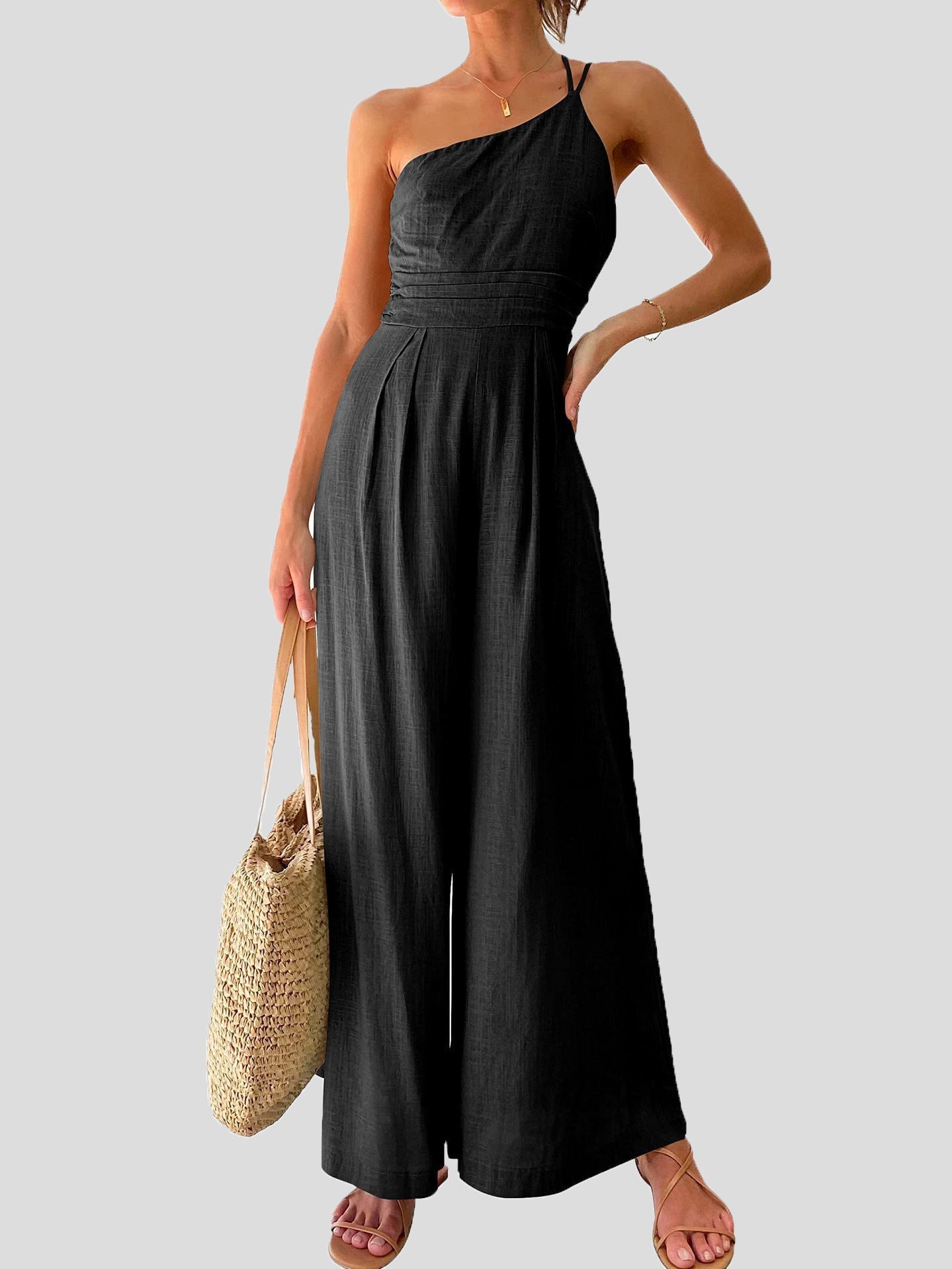 Women's Jumpsuits Sling Pocket Wide-Leg Sleeveless Jumpsuit - LuckyFash™