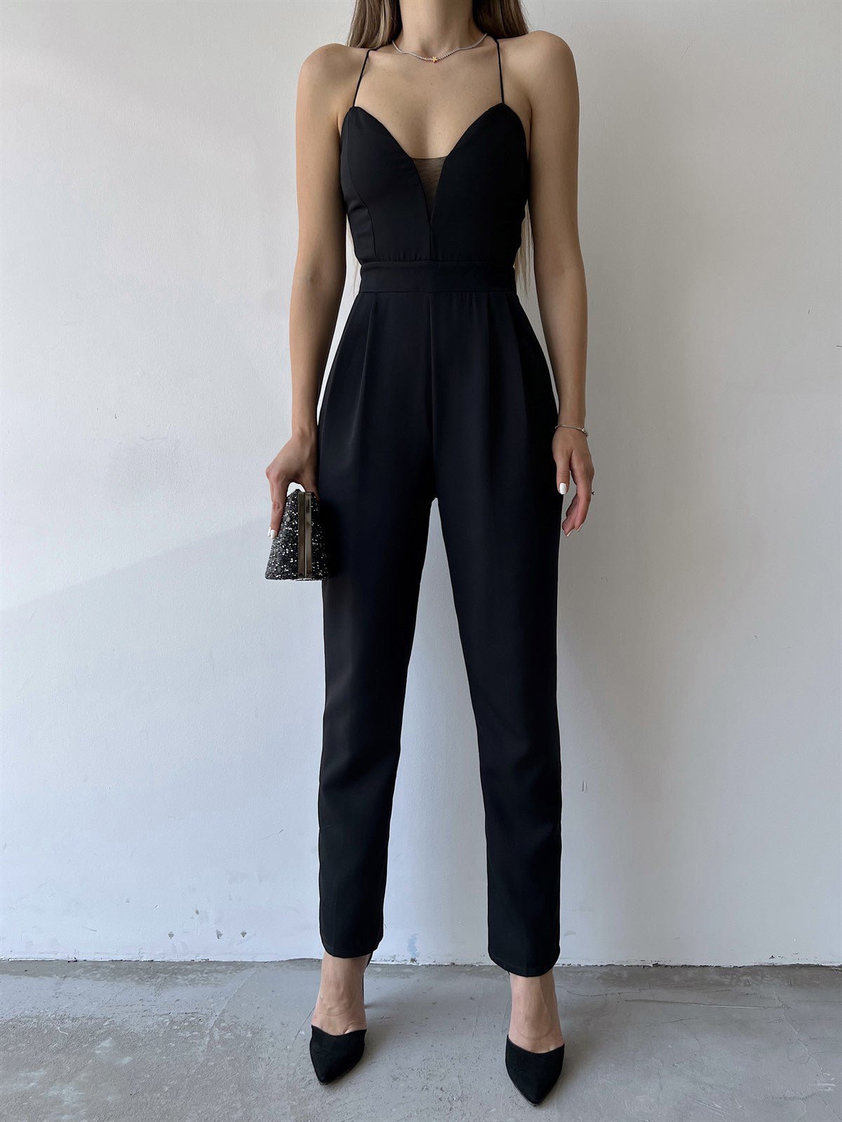 Women's Jumpsuits Sling V-Neck Open Back Slim Fit Jumpsuit - LuckyFash™
