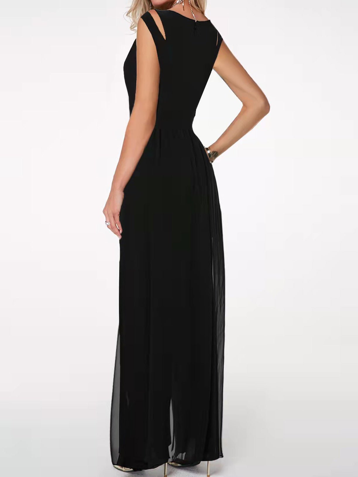 Women's Jumpsuits Solid Hollow Irregular Chiffon Jumpsuit - LuckyFash™