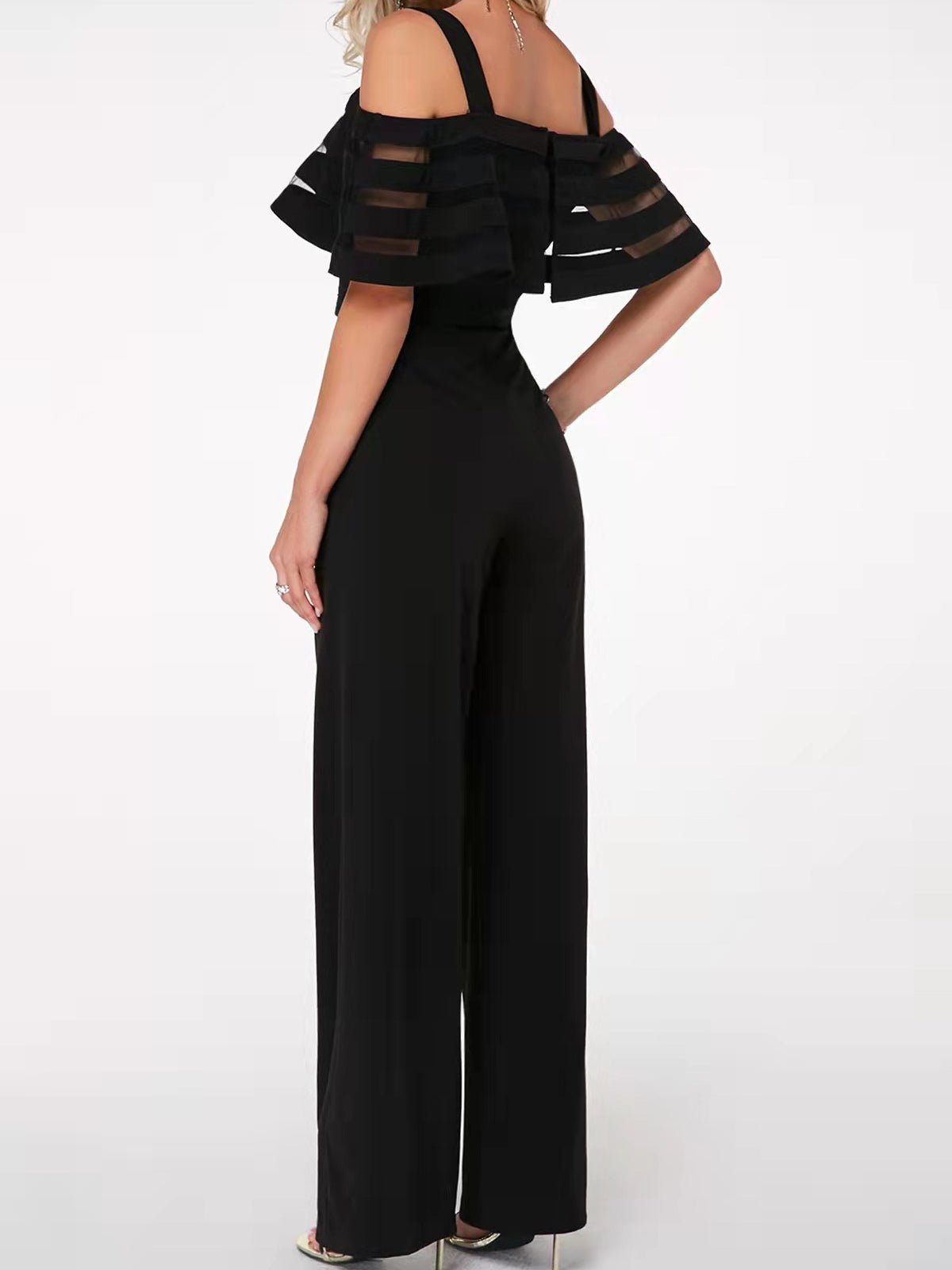 Women's Jumpsuits Solid One Shoulder Mesh Sling Jumpsuit - LuckyFash™