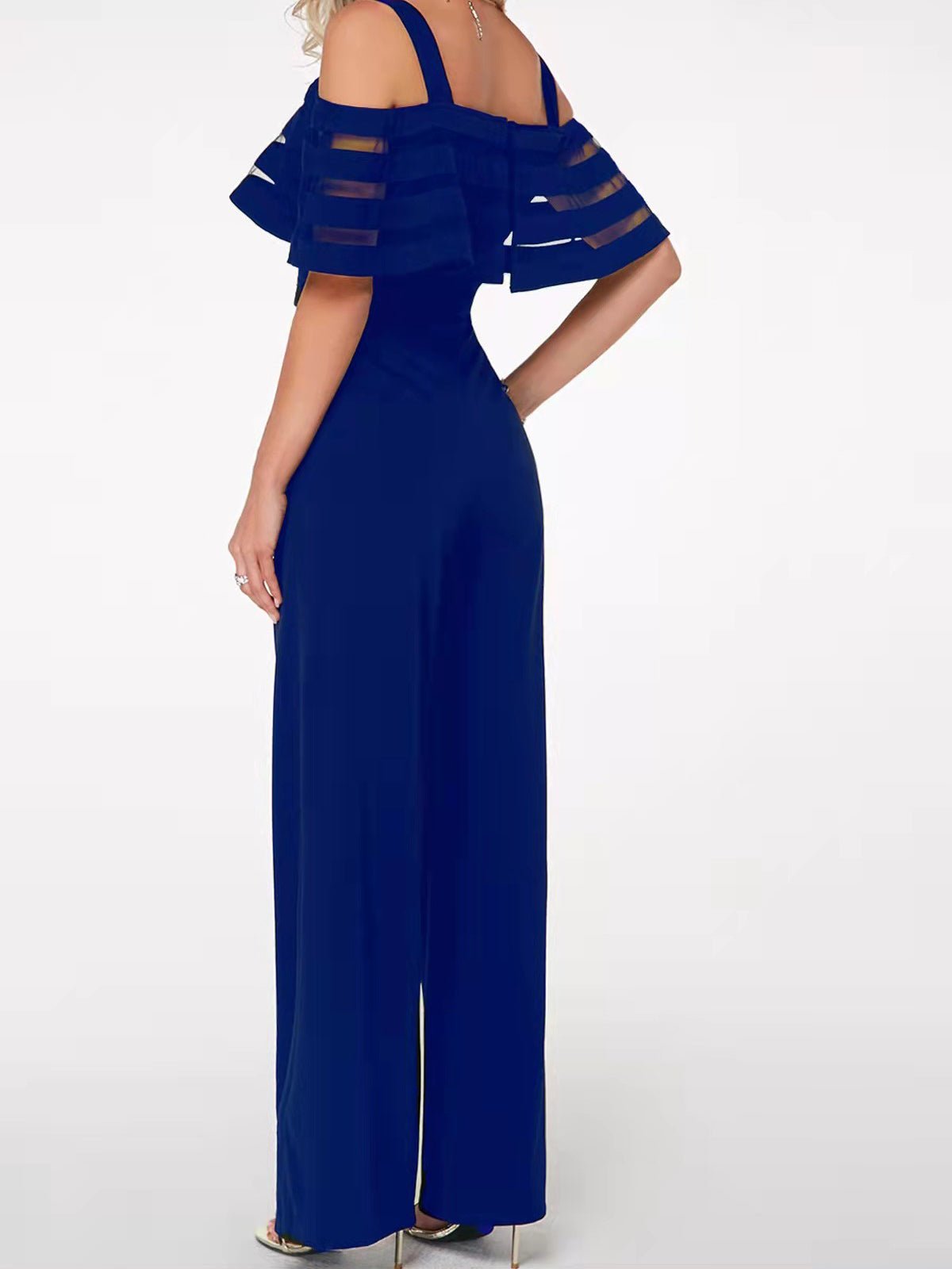 Women's Jumpsuits Solid One Shoulder Mesh Sling Jumpsuit - LuckyFash™