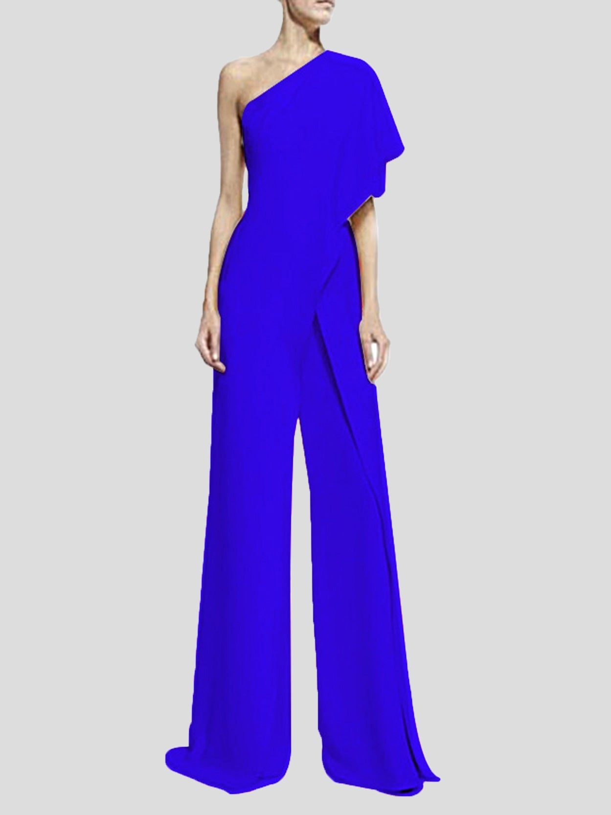 Women's Jumpsuits Solid One Shoulder Wide Leg Jumpsuit - LuckyFash™