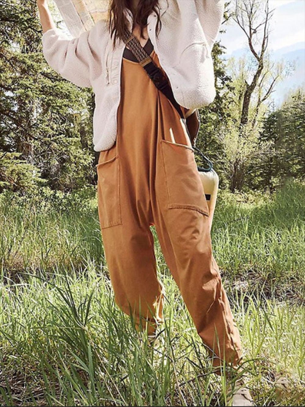 Women's Jumpsuits Solid Sling Pocket Casual Jumpsuit - LuckyFash™