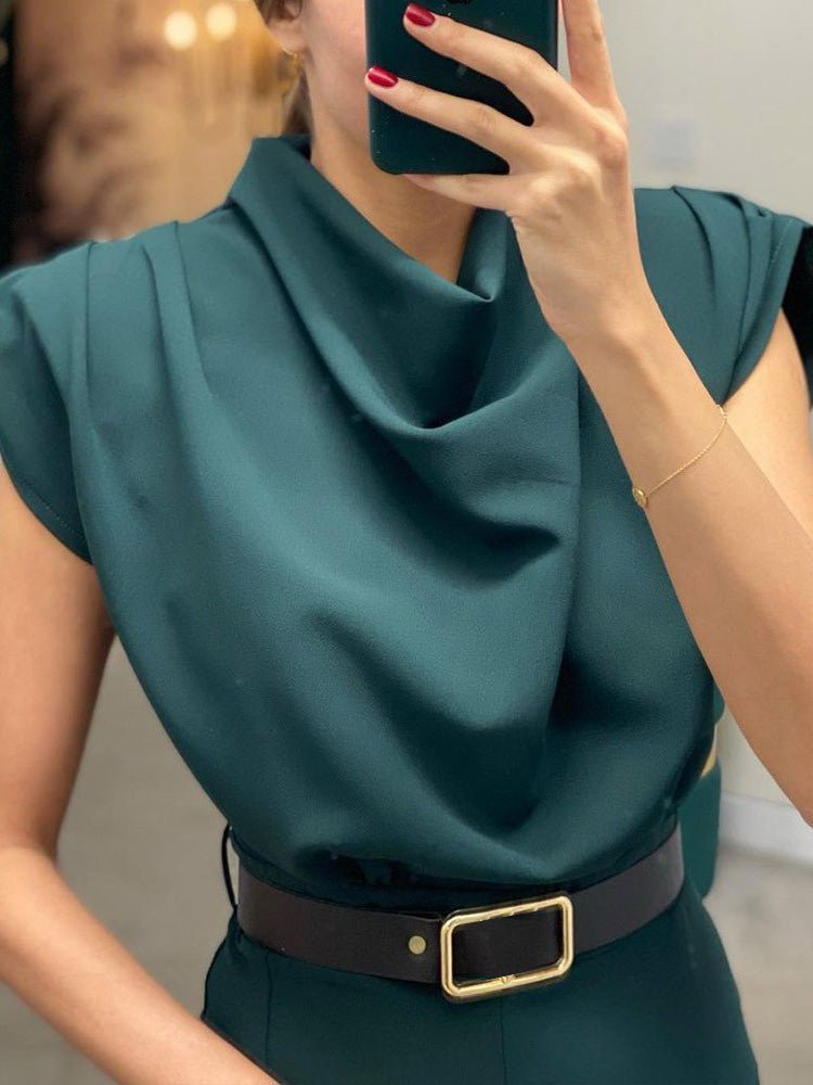 Women's Jumpsuits Turtleneck Sleeveless Micro Flare Jumpsuit - LuckyFash™