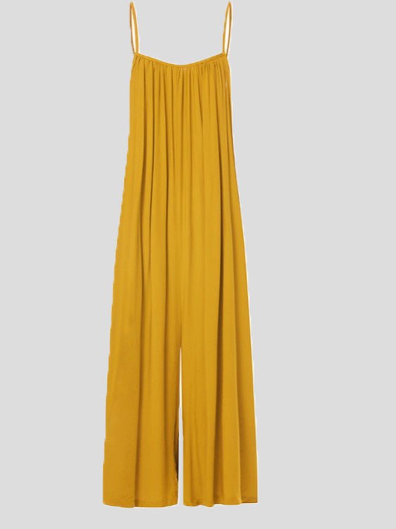Women's Jumpsuits V-Neck Solid Wide-Leg Loose Jumpsuit - LuckyFash™