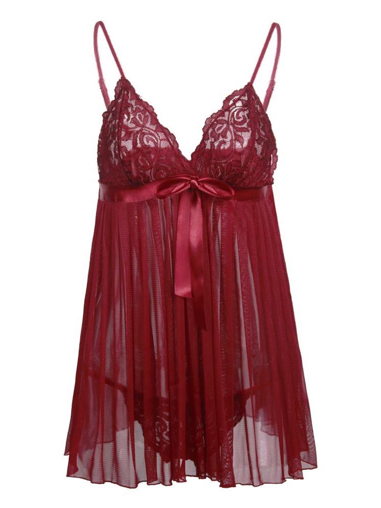 Women's  Lace Sheer Red Lingerie - LuckyFash™