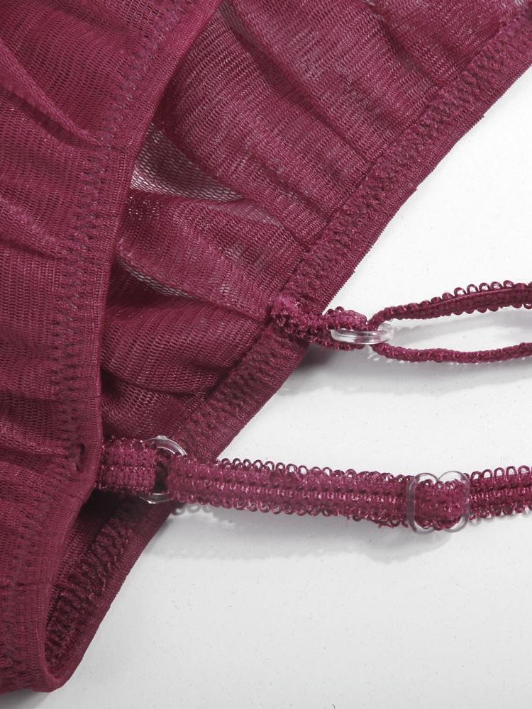 Women's  Lace Sheer Red Lingerie - LuckyFash™