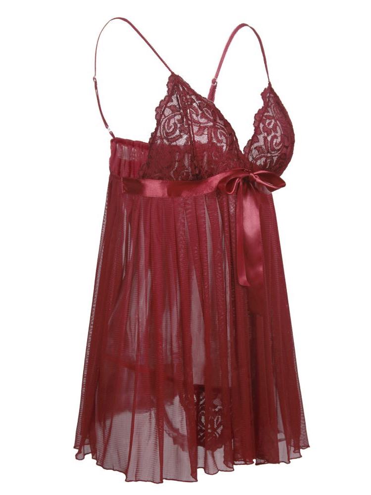 Women's  Lace Sheer Red Lingerie - LuckyFash™
