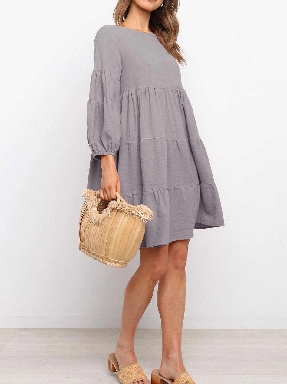 Women's Lantern Sleeve Long Sleeve Dress - LuckyFash™
