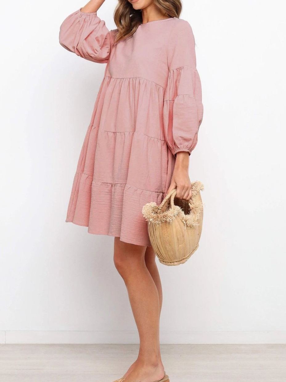 Women's Lantern Sleeve Long Sleeve Dress - LuckyFash™