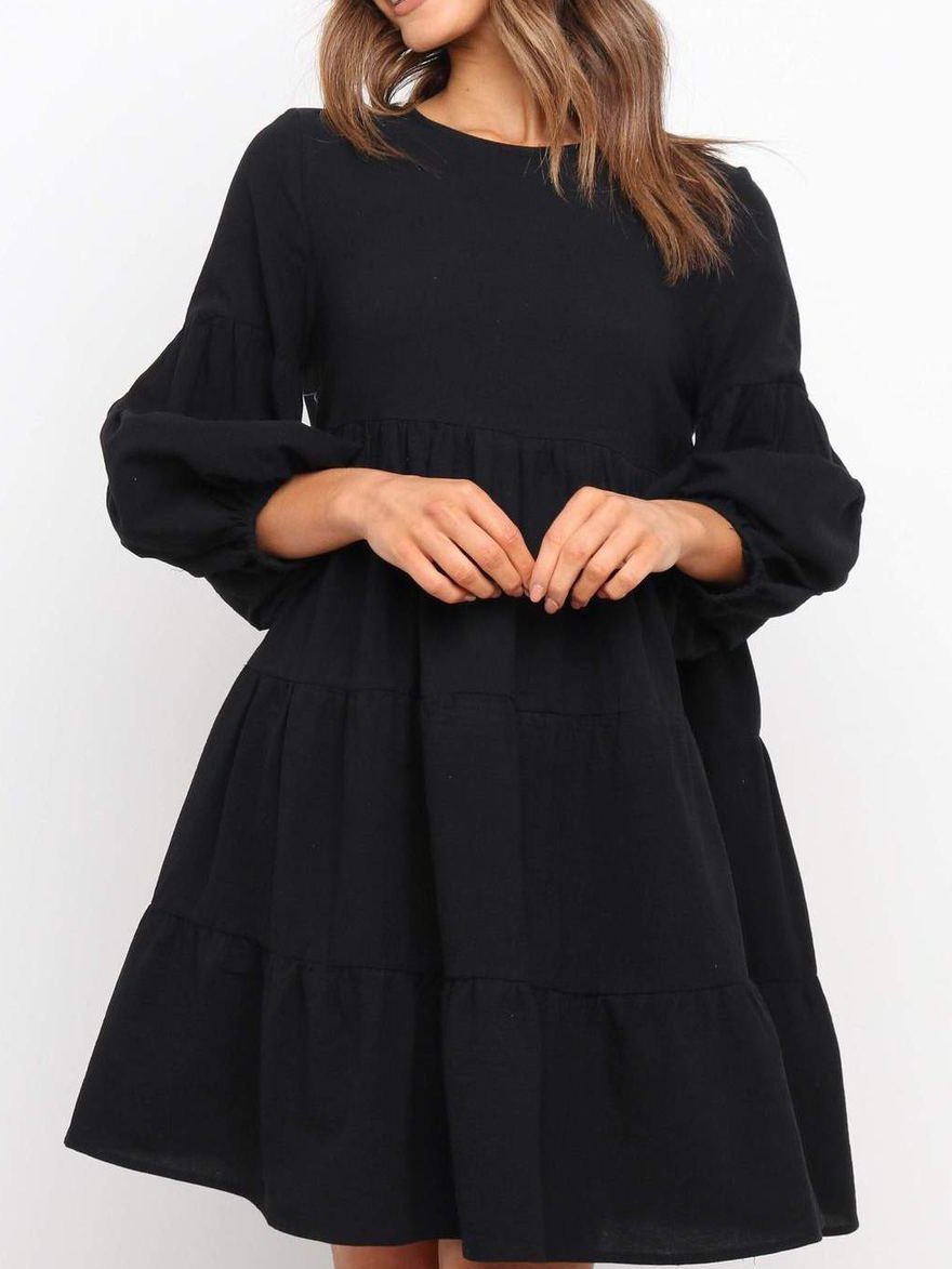 Women's Lantern Sleeve Long Sleeve Dress - LuckyFash™