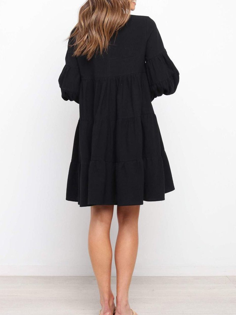 Women's Lantern Sleeve Long Sleeve Dress - LuckyFash™