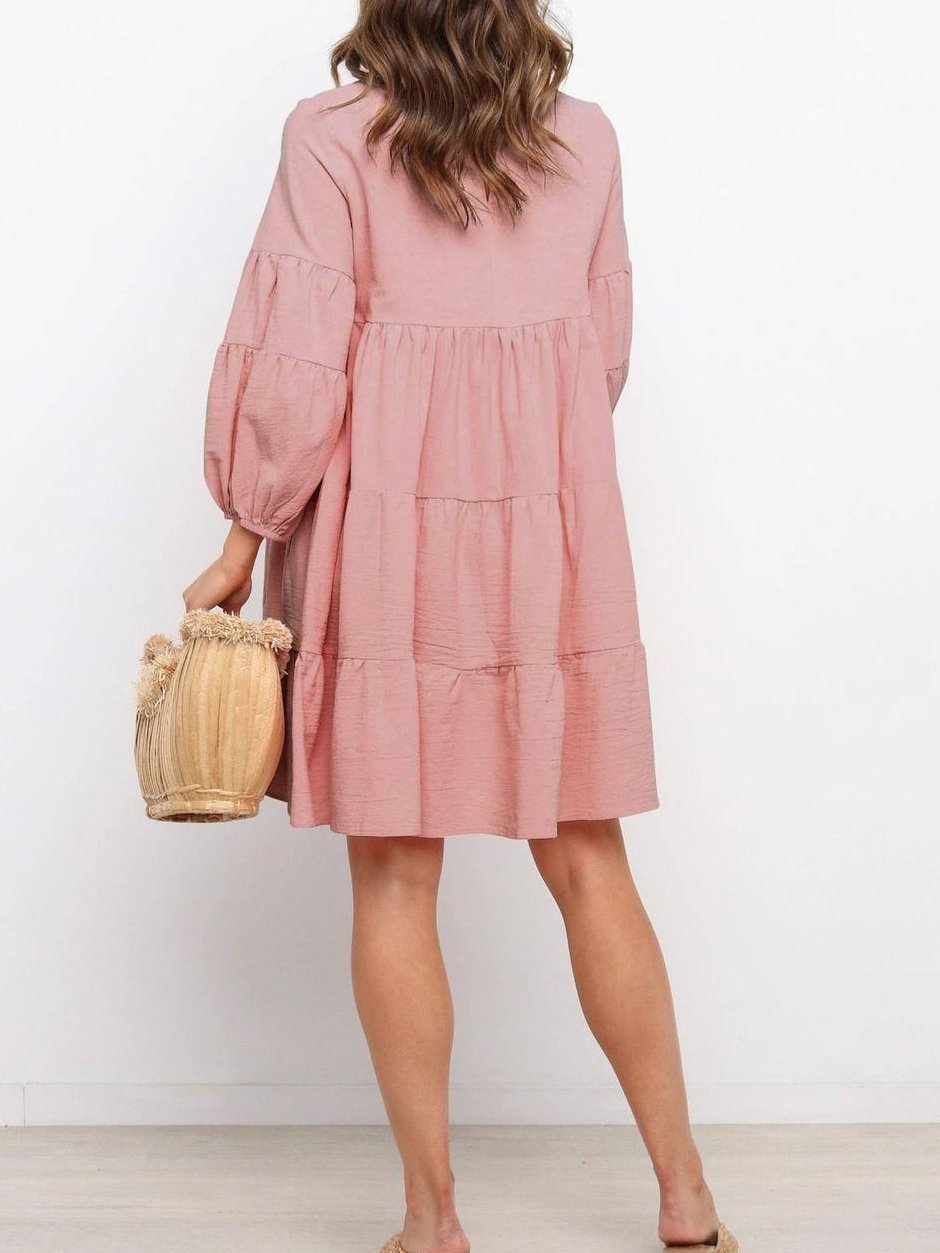 Women's Lantern Sleeve Long Sleeve Dress - LuckyFash™