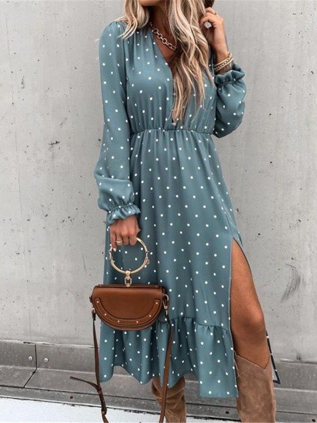 Women's Midi Polka Dot Dress - LuckyFash™