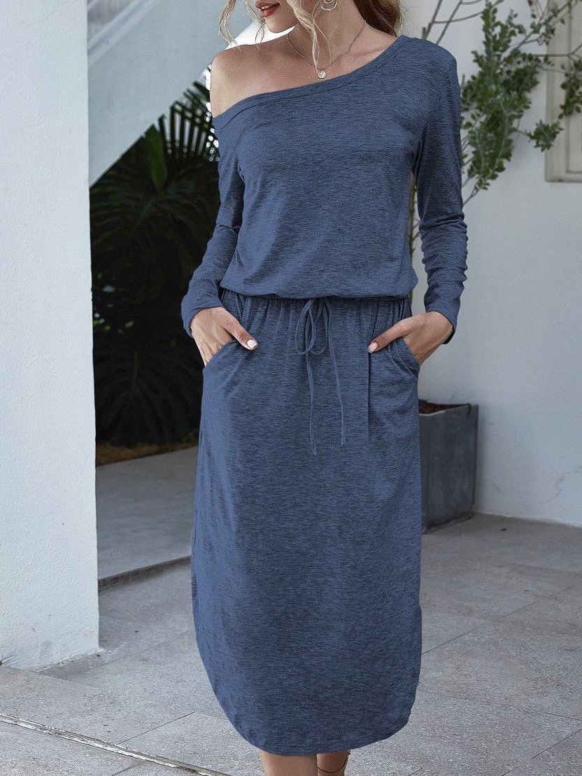 Women's Off-the-shoulder Open Fork Design Long Dress - LuckyFash™