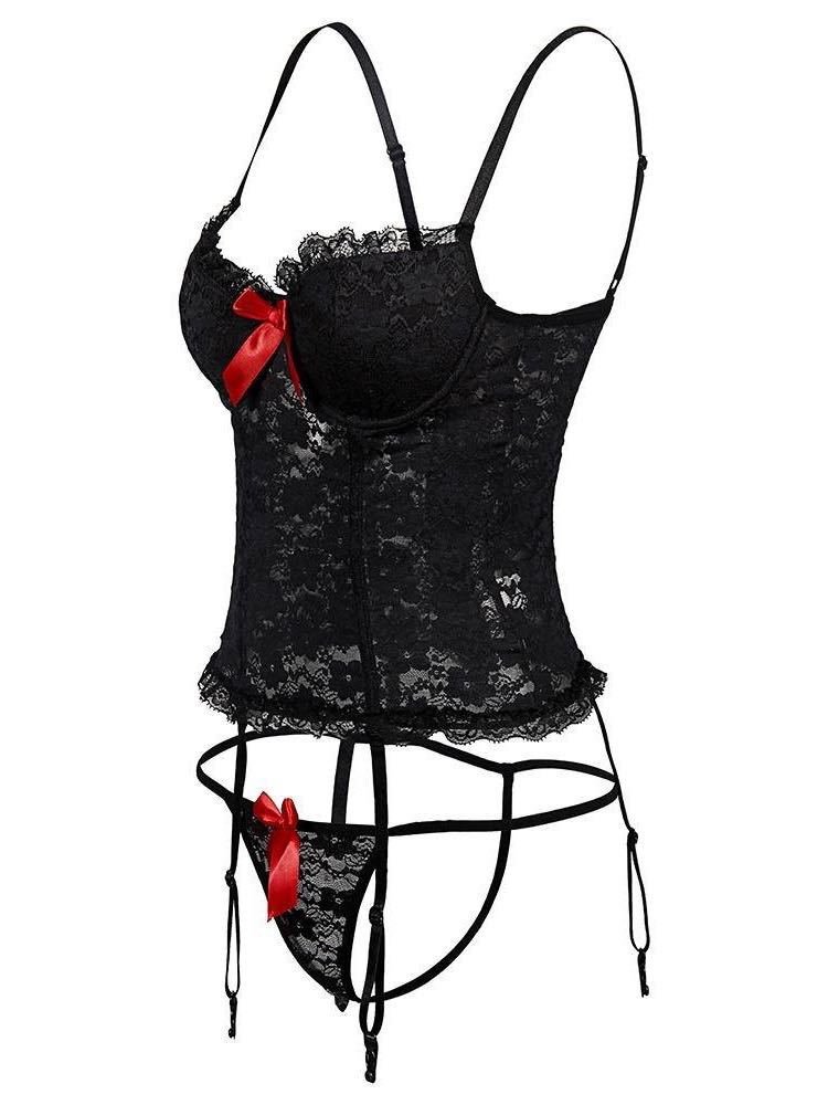 Lace Transparent Bowknot Lingerie - LuckyFash™