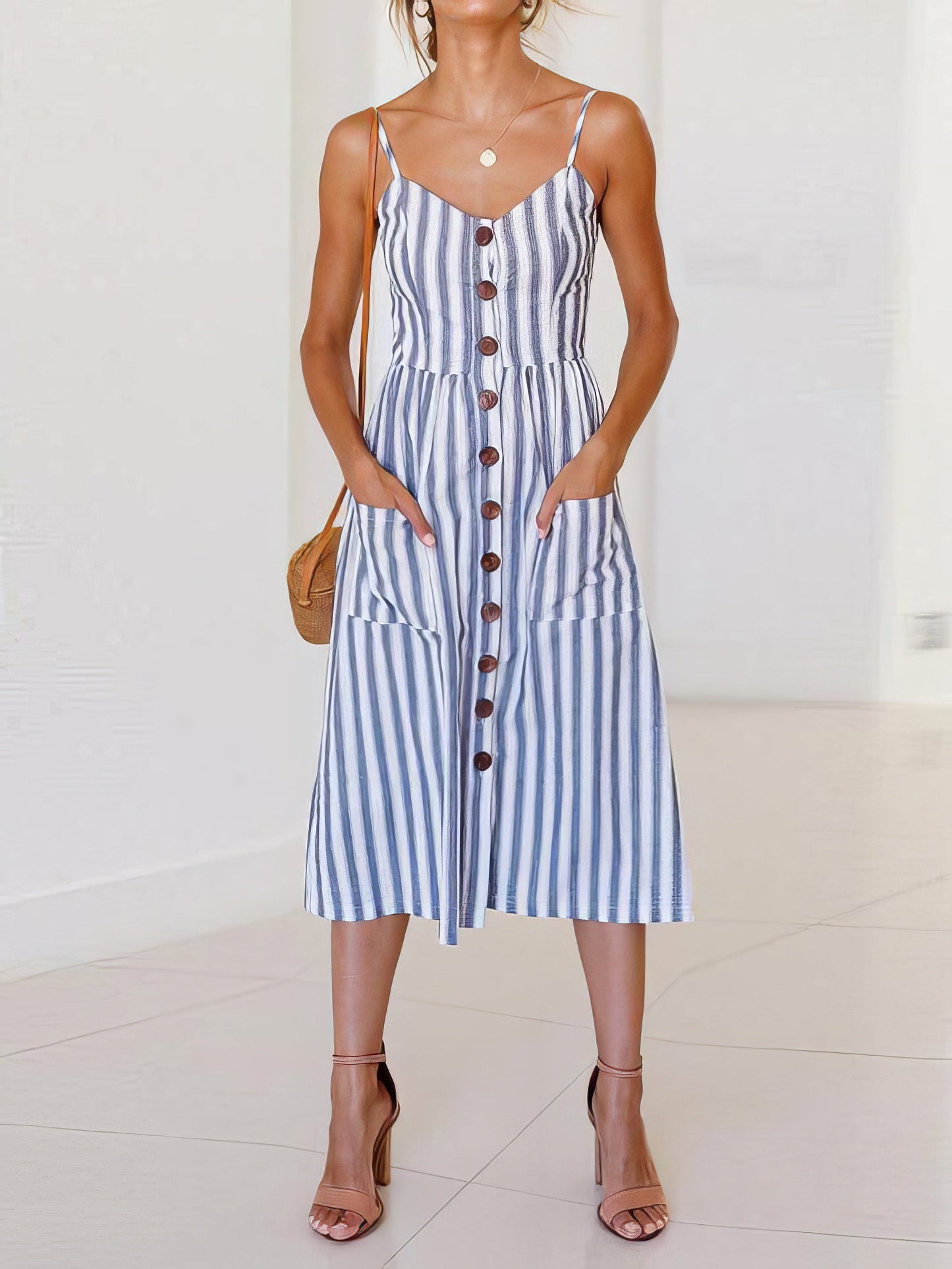 Spaghetti Strap Split Dress For Summer - LuckyFash™