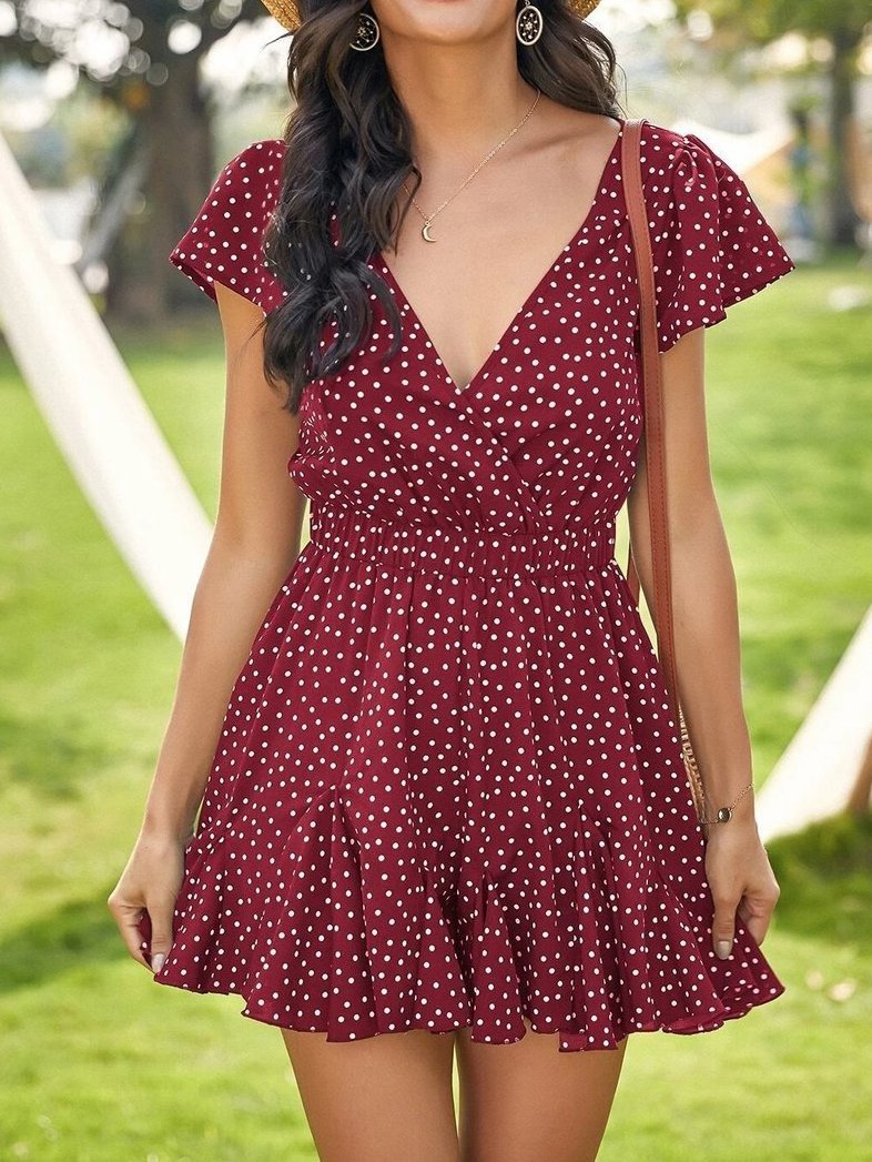 Women's Stylish Floral V-neck Dress - LuckyFash™