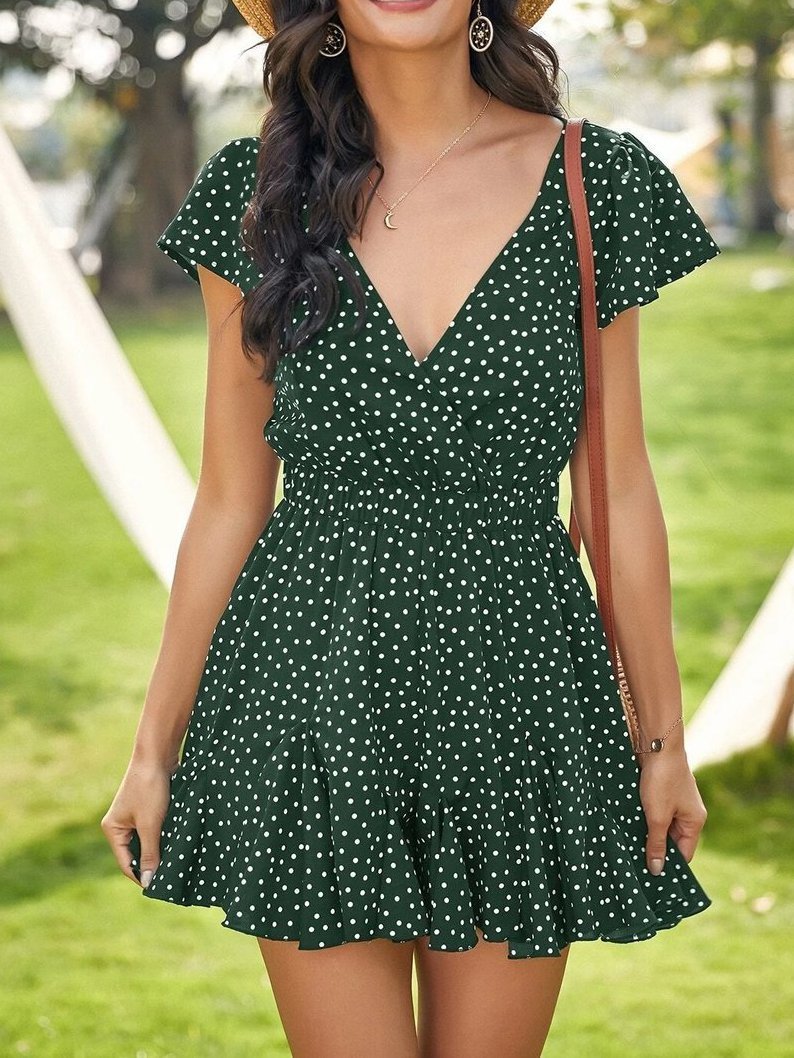 Women's Stylish Floral V-neck Dress - LuckyFash™