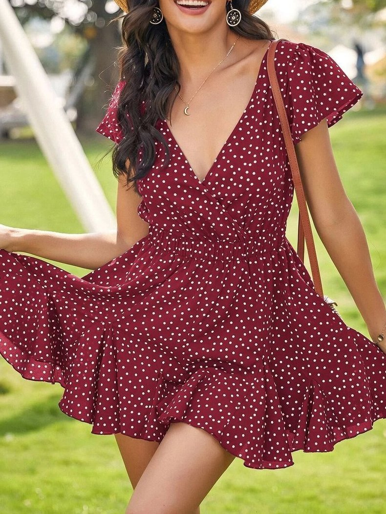 Women's Stylish Floral V-neck Dress - LuckyFash™