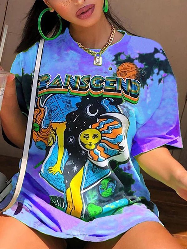 T-Shirts Street Style Colorful Tie Dye Printed T-Shirt - LuckyFash™