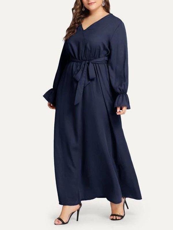 Women's V Neck Plus Size Dress - LuckyFash™