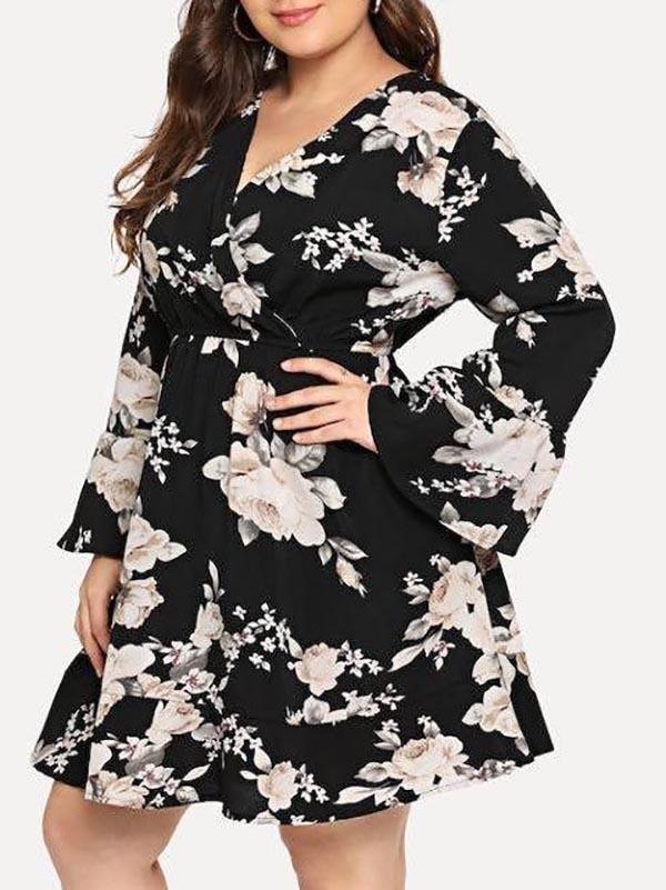 Women's V Neck Plus Size Dress - LuckyFash™