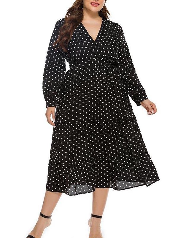 V Neck Plus Size Dress - LuckyFash™