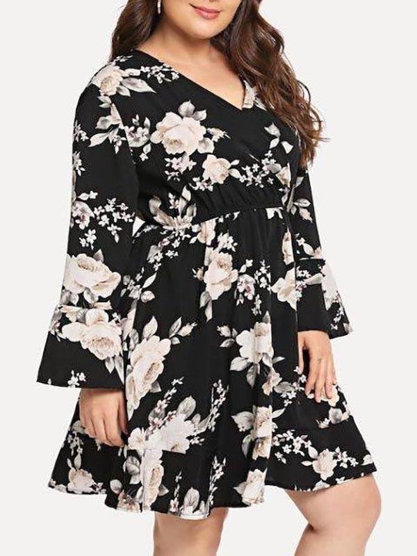 Women's V Neck Plus Size Dress - LuckyFash™