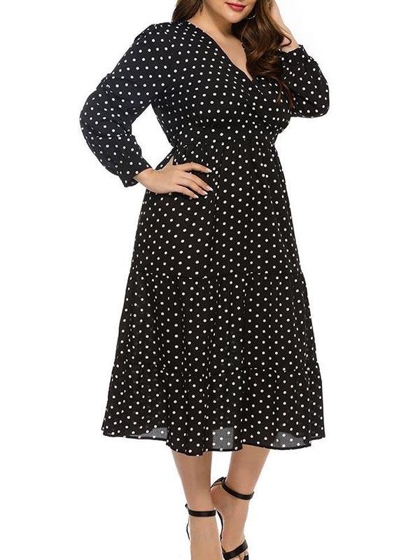 V Neck Plus Size Dress - LuckyFash™