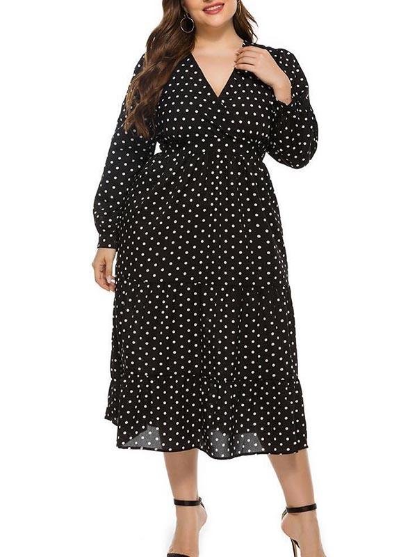 V Neck Plus Size Dress - LuckyFash™