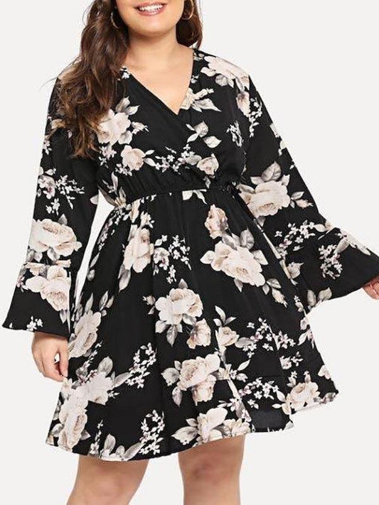 Women's V Neck Plus Size Dress - LuckyFash™