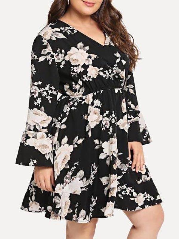 Women's V Neck Plus Size Dress - LuckyFash™
