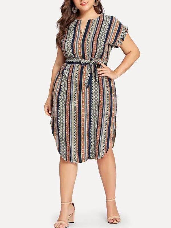 Women's V Neck Short Sleeve Dress - LuckyFash™